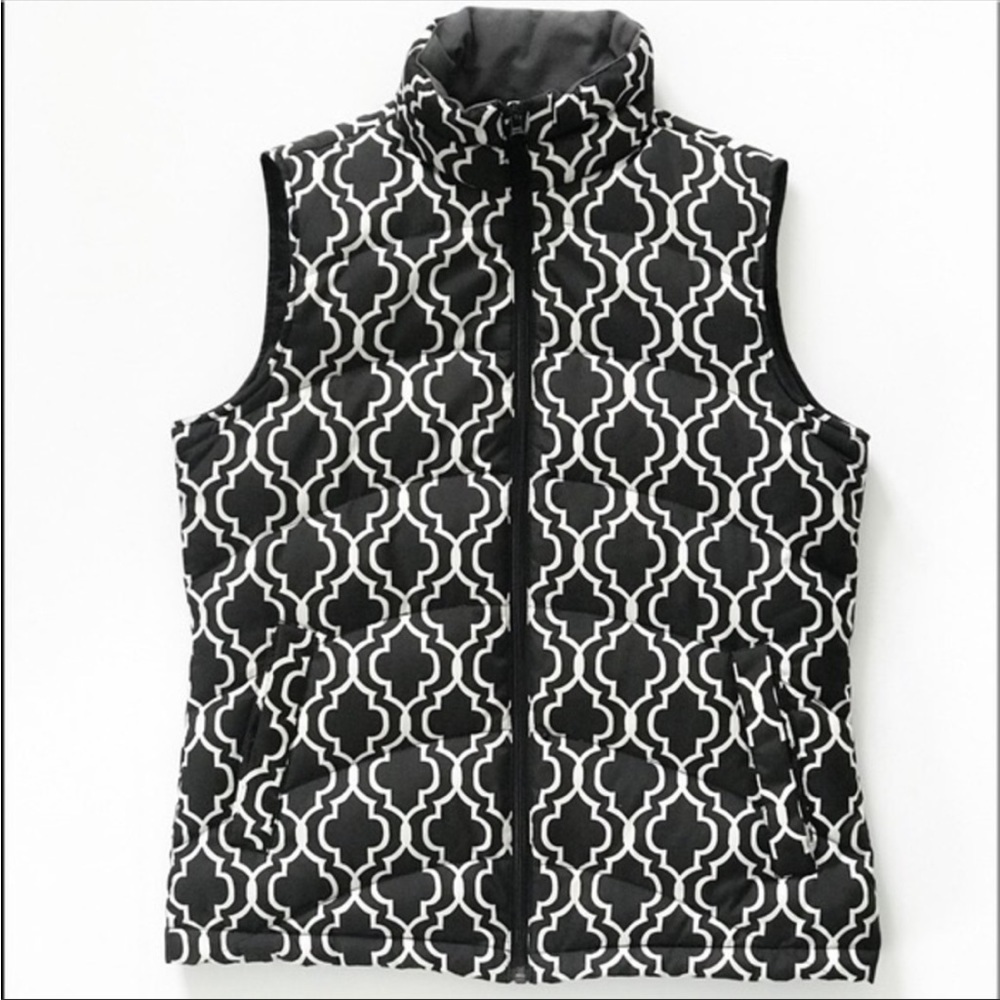Lands’ End Geometric Print Puffer Vest